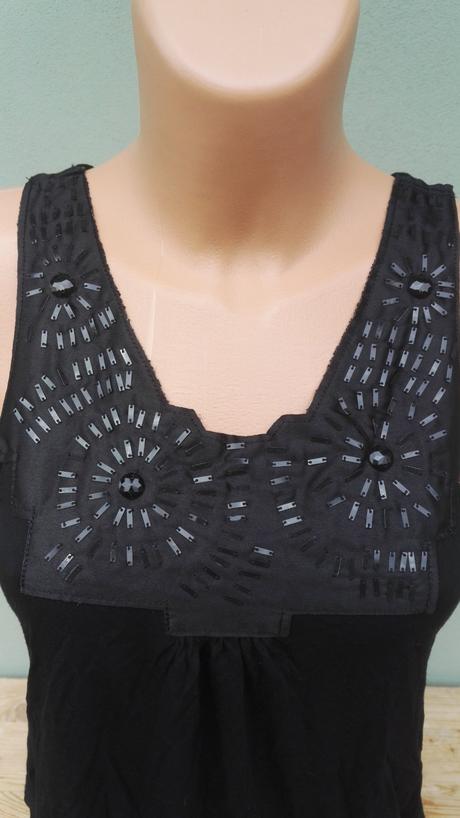 Černý zdobený top tunika mng - vel.s/m, s