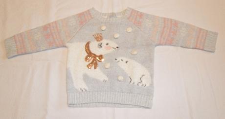 C227	dívčí teplý svetr medvěd, 80