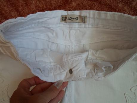 Bílé kraťasy kraťásky šortky s krajkou, denim co,158