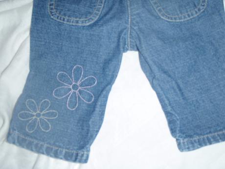 Super odlehčené riflíky s kytičkama, baby,62