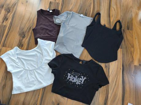 5 krát croptop tričko top tílko 152/158, h&m,158