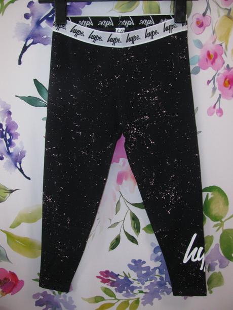 Elastické bavlněné černé 7/8 legíny hype, 152