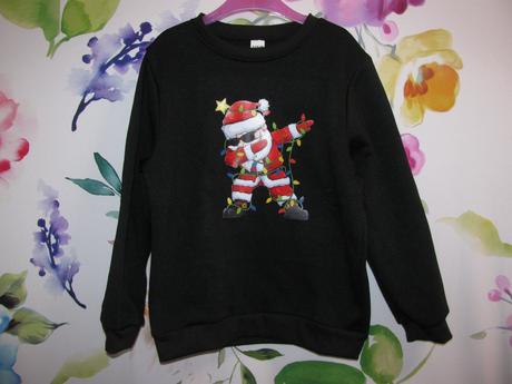 Černá mikina s vánočním motivem,se santou, 122