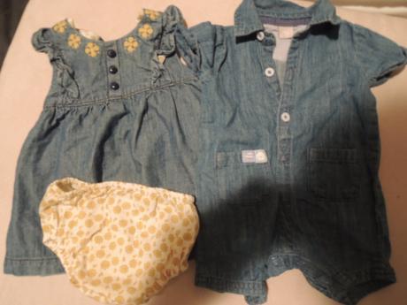 Džínové šatičky pro holčičku, overal pro chlapečka, 50