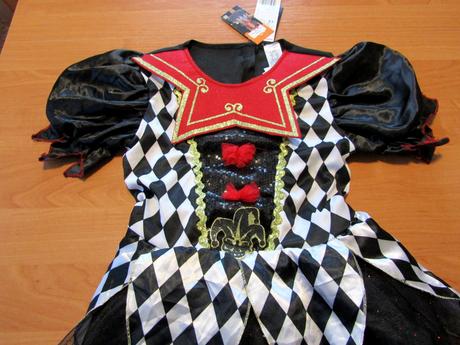 Karnevalový kostým -harlekýnka vel 134-140,