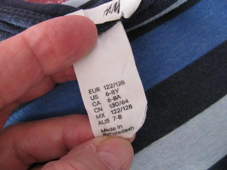 Chlapecké bavlněné pruhované tričko h&m, h&m,122