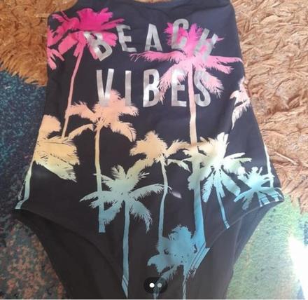 Dívčí plavky 10 až 11let černé jednodílné, tesco,140