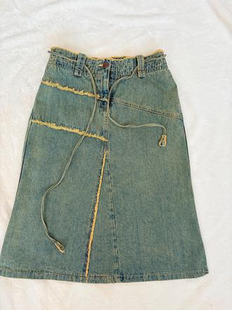 Džínová sukně mango 32/34 sepraný vzhled, mango,32