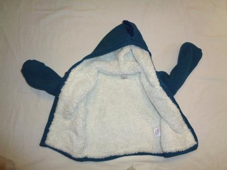 Lahvově zelený dino svetr podšitý kožíškem, john lewis,92