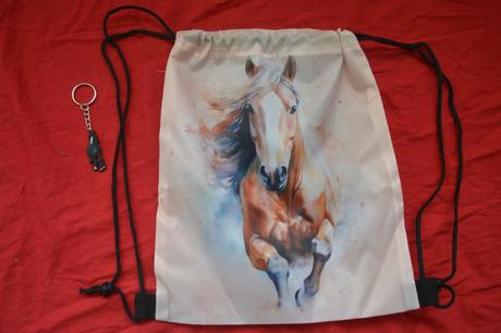 Krásný vak- pytlík na záda s koníky+ přívěšek koně, 