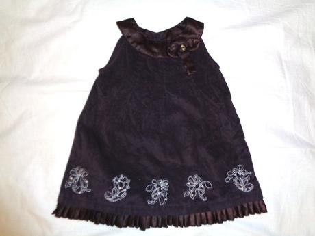 Nádherné fialové manžestrové šaty - vyšívané, baby club,86