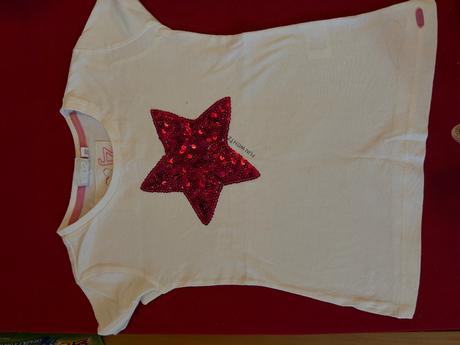 Bílé tričko na zdobení třpytivými flitry, velikos, kids,110