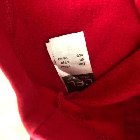 Cervena mikina s kapucí a lebkou 116/122, 116