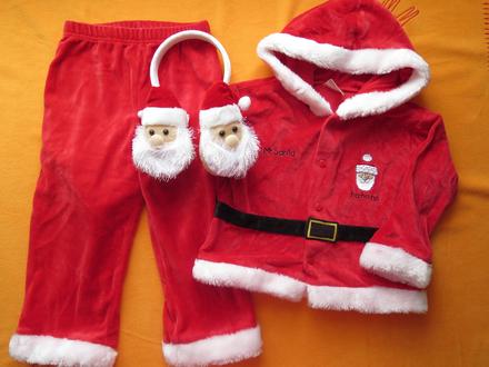 Kostým santy + klapky na uši,