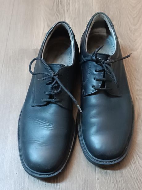 Černé kožené polobotky prabos, vel.27 1/2, 42