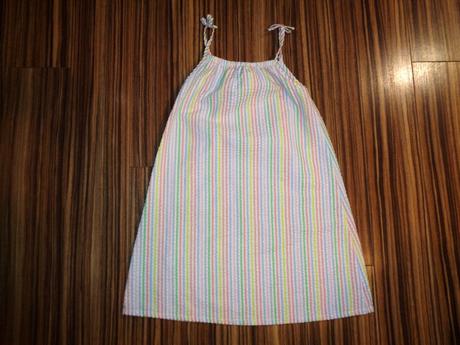 Vzdušné pruhované letní šaty - krep, nutmeg,122