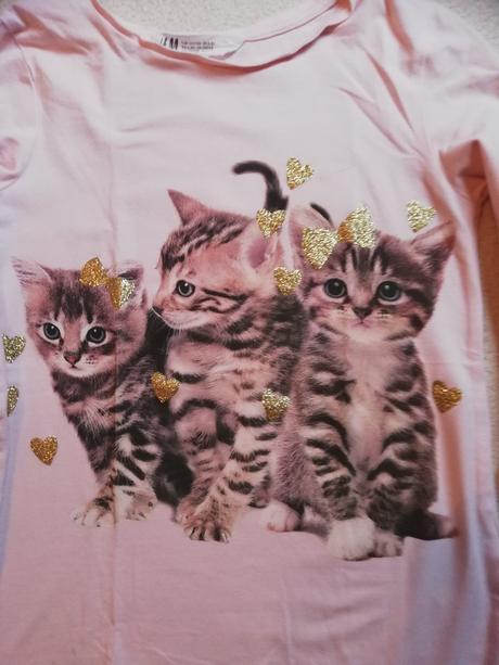 Tričko s kočičkama, vel. 122/128,z. h&m., h&m,122