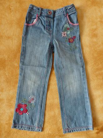 Džíny pro holčičku s kytičkami, next,104