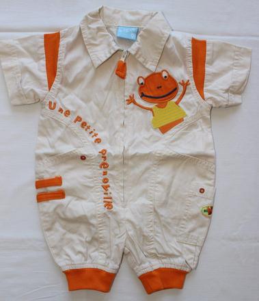 Ad79. plátěný overal pro nejmenší s žabkou, 56