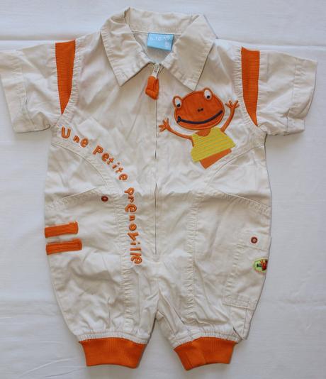 Ad79. plátěný overal pro nejmenší s žabkou, 56