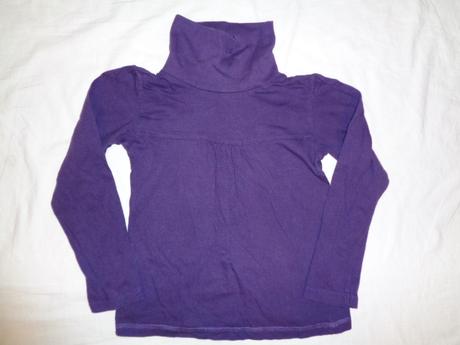 Super bavlněný fialový rolák - nabíraný, okay,128