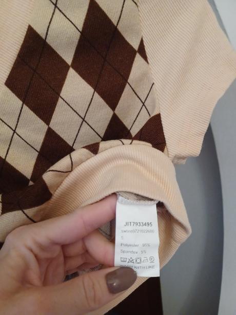 Pletená vestička vesta crop, 158