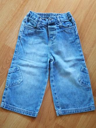 Džíny kalhoty, světle modré, kapsy, vel. 80-86, 80