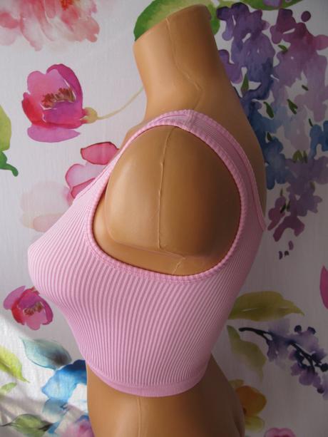 Dívčí,dámský růžový žebrovaný crop top, 32