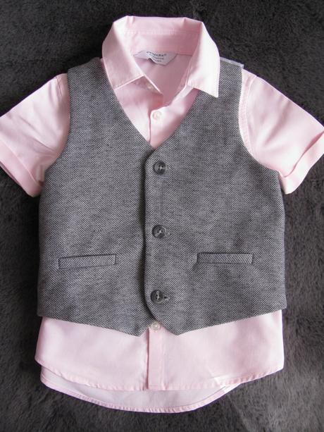 Společenská chlapecká souprava-vesta+košile, primark,92