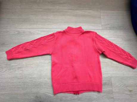 Dívčí růžový pletený svetr, vel. 122 (6-7 let), 122