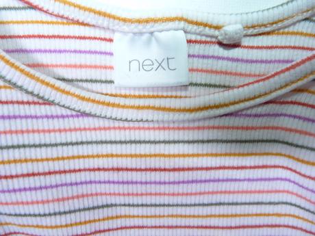 Žebrované barevně pruhované tričko vel.86, next,86