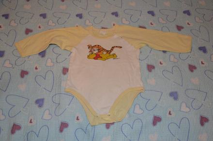 Bavlněné body dlouhý rukáv s medvídkem pooh, kenguru gold,92