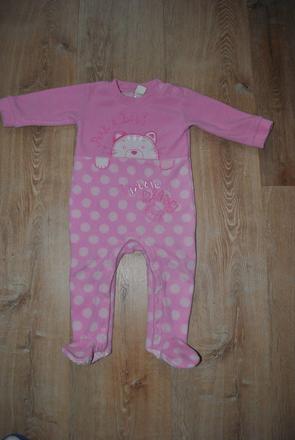 Růžový fleesový overal, little bundle,80