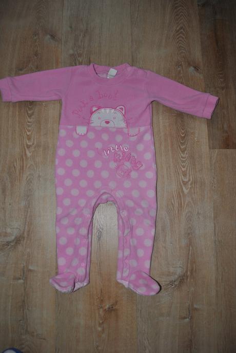 Růžový fleesový overal, little bundle,80