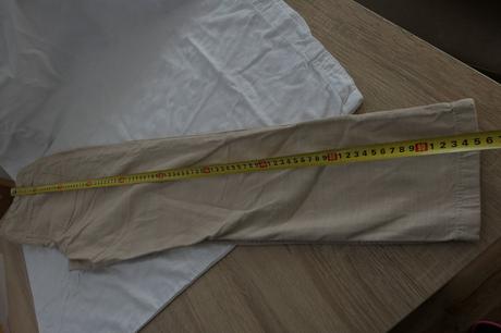 Béžové lněné kalhoty 164 top stav, 164