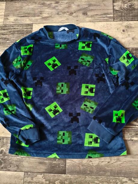 Vršek plyš.pyžamový minecraft, marks & spencer,140