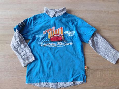 Tričko s všitou košilí disney cars vel.110/116, disney,116