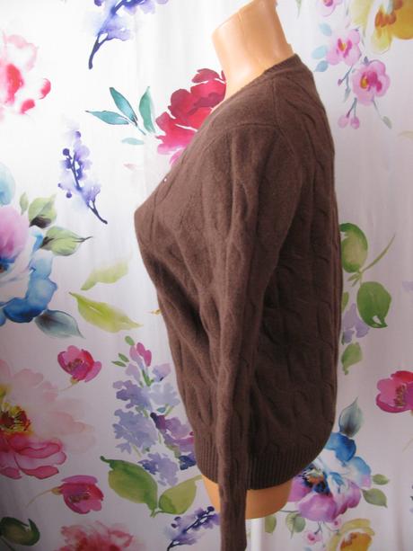 Krásný vlněný hnědý svetr th., tommy hilfiger,l