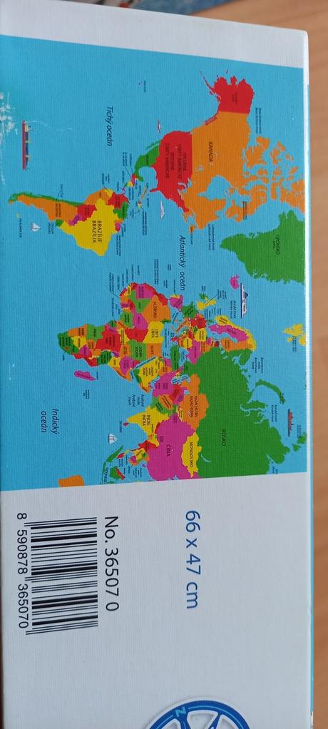 Puzzle mapy - svět - 82 dílů, 