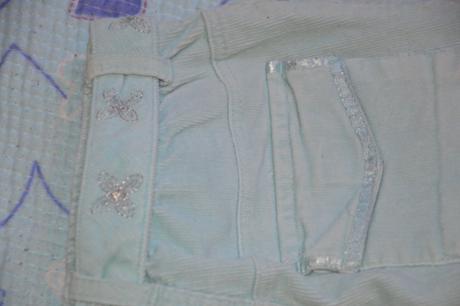 Sv. modré/ tyrkysové manžestrové kalhoty, girl2girl,116