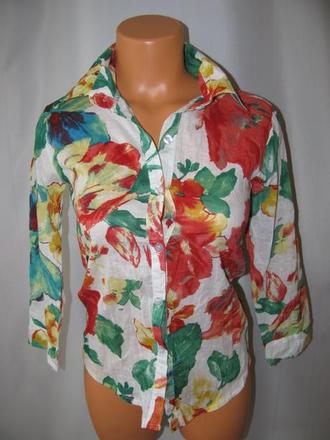 Letní květovaná halenka s 3/4 rukávem, 34