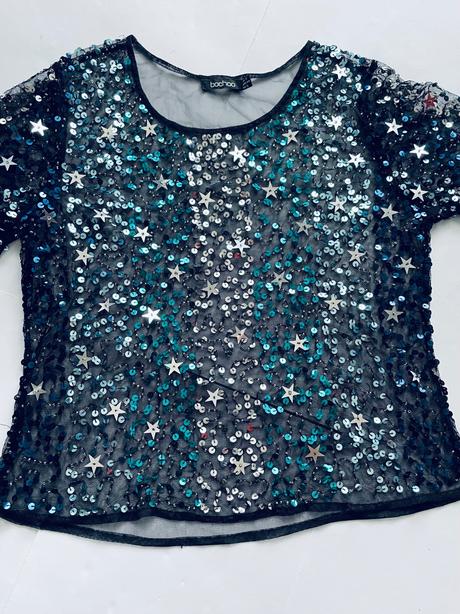 Triko průhledné s flitri - v.cca 36, s