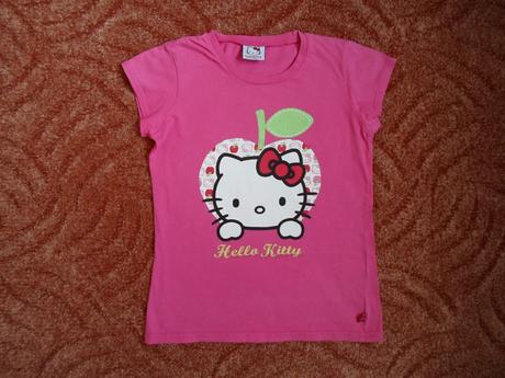 Růžové tričko triko krátký rukáv hello kitty, hello kitty,140
