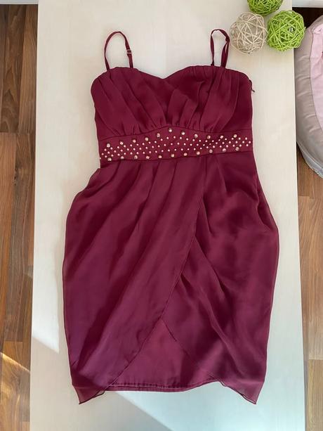 Vínové večerní šaty, vel xs-m, vila, s