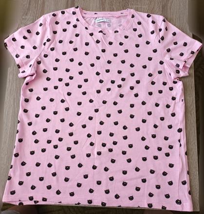 Dívčí triko sv. růžové krátký rukáv kočičky cropp, s