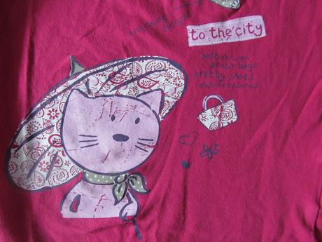 Dívčí tričko s dlouhým rukávem kočka, vel. 98 -104, lupilu,104