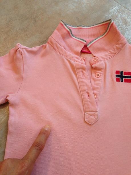 Růžové bavlna tričko napapijri límeček 4 r. unisex, 104