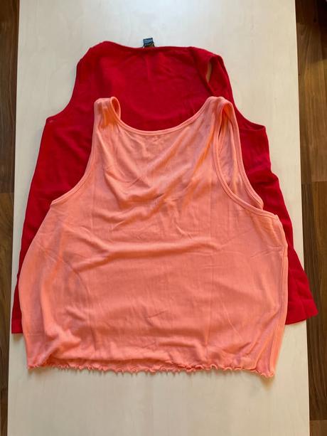 Červené tílko a růžové zdarma, vel xl 46/48, prim, xxxl