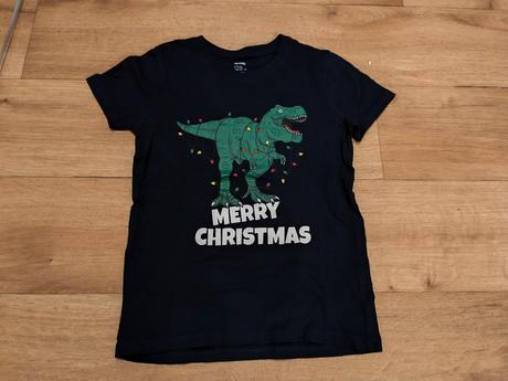 Vánoční tričko s dinosaurem, 128