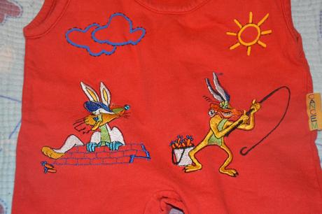 Bavlněný overal s výšivkou, 68